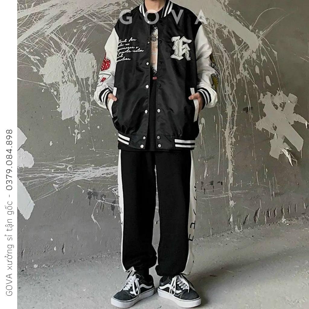 Áo khoác bomber dù THẦN BÀI nam nữ form rộng Unisex 2 lớp Chống Nắng Siêu Hot ulzzang Jacket Bomber GOVA