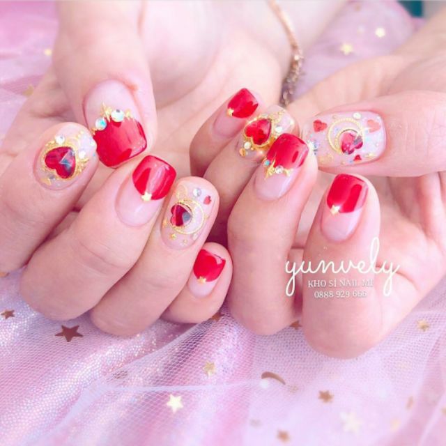 Miếng dán móng tay 3D nail sticker chủ đề cô nàng hiện đại và tình yêu mơ mộng (lẻ 1 tấm)