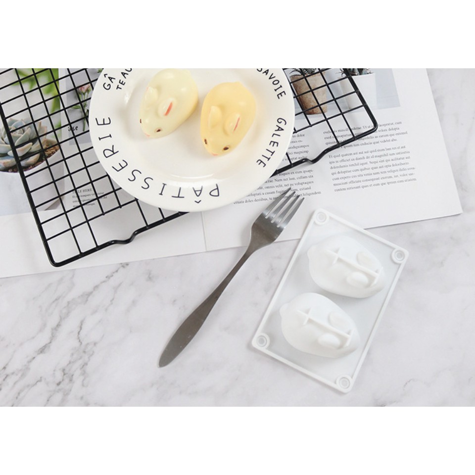 Khuôn silicon 2 con thỏ ⚡ GIÁ TỐT NHẤT ⚡ khuôn hình silicon hình con thỏ kiểu dáng nhỏ nhắn xinh xắn