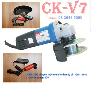 Bộ chuyển đổi máy mài thành máy cắt rãnh tường + máy bơm mini 12v