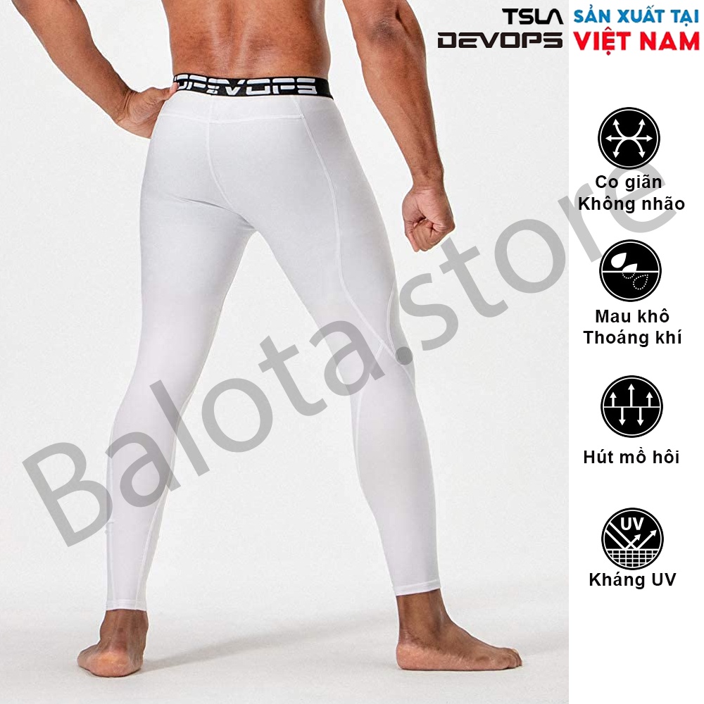 Quần legging nam DEVOPS có túi form ôm người, chất vải co giãn 4 chiều phù hợp với anh em chơi thể thao, gym, chạy bộ... | BigBuy360 - bigbuy360.vn
