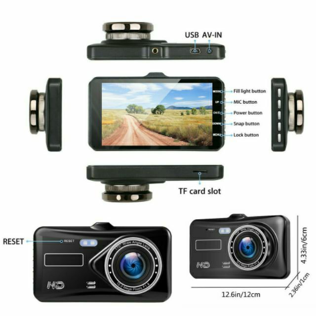 Touch Screen Dual Lens Car Camera Vehicle Video Dash Cam Full HD | BigBuy360 - bigbuy360.vn