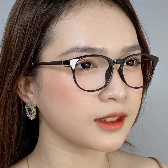 Gọng Kính Cận, Kính Giả Cận Nam Nữ, Thể Thao Chống Rơi Đuôi Kính Gập Mắt Tròn, Gọng Nhựa Dẻo Chống Gãy - BLUE LIGHT