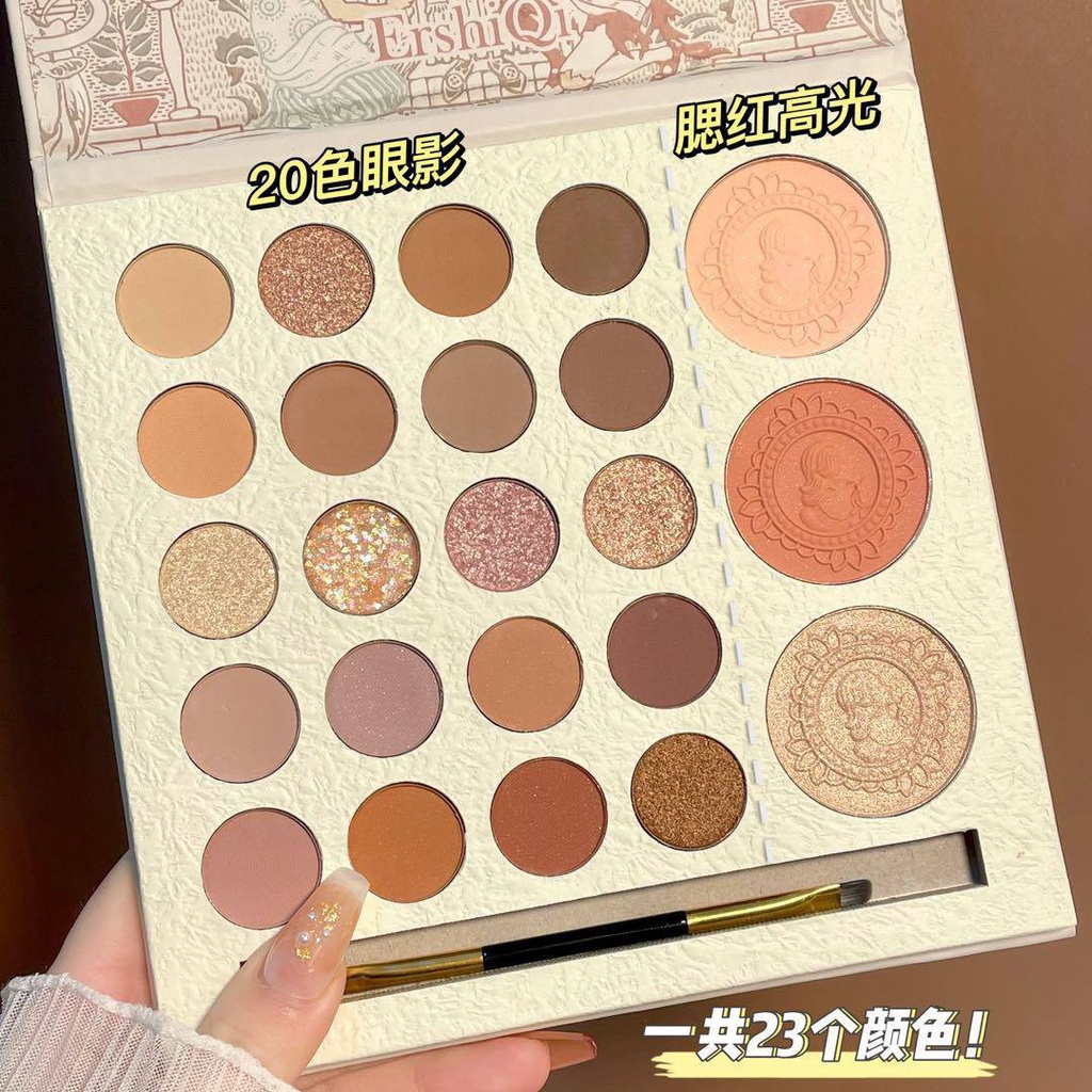 BM01 Bảng Mắt, Phấn Mắt 18 Ô Naughty Tông Màu Nâu Cam Vàng Nhũ Siêu HOTTREND