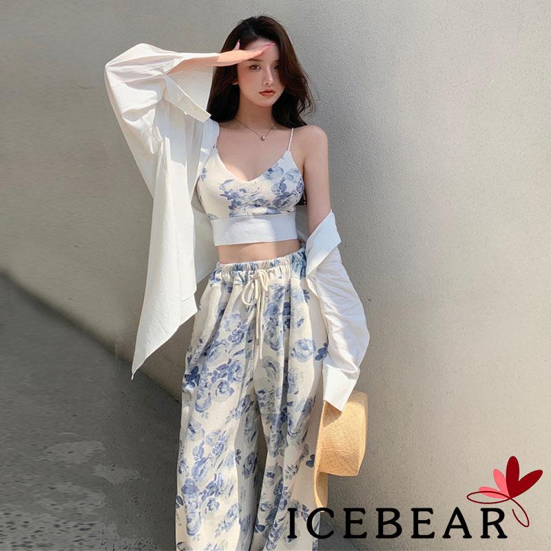 Set Áo Dây Hoạ Tiết Hoa + Quần Dài Lưng Thun Thời Trang Nữ