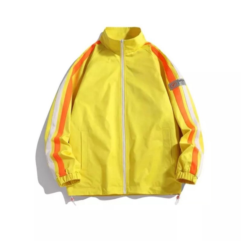 Áo Khoác Nam Nữ Vải Mero 2 Lớp Cổ Đứng Dày Dặn Phối Sọc Tinh Tế- Super Fashion P