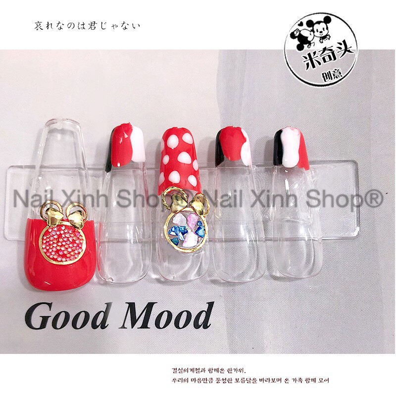 Khay tròn trang trí móng nail,charm nail, đá nail, phụ kiện nail art (phụ kiện mạ vàng)