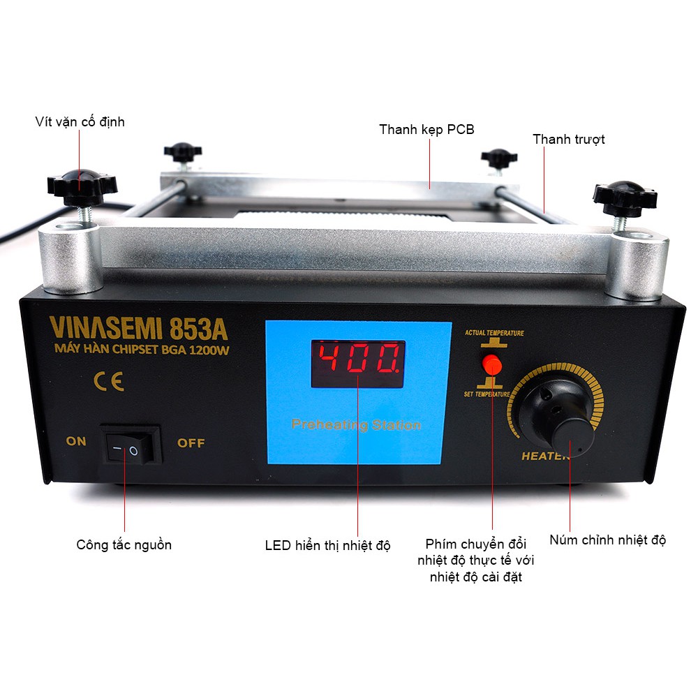 Vinasemi 853A Máy Hàn Chipset BGA 1200W