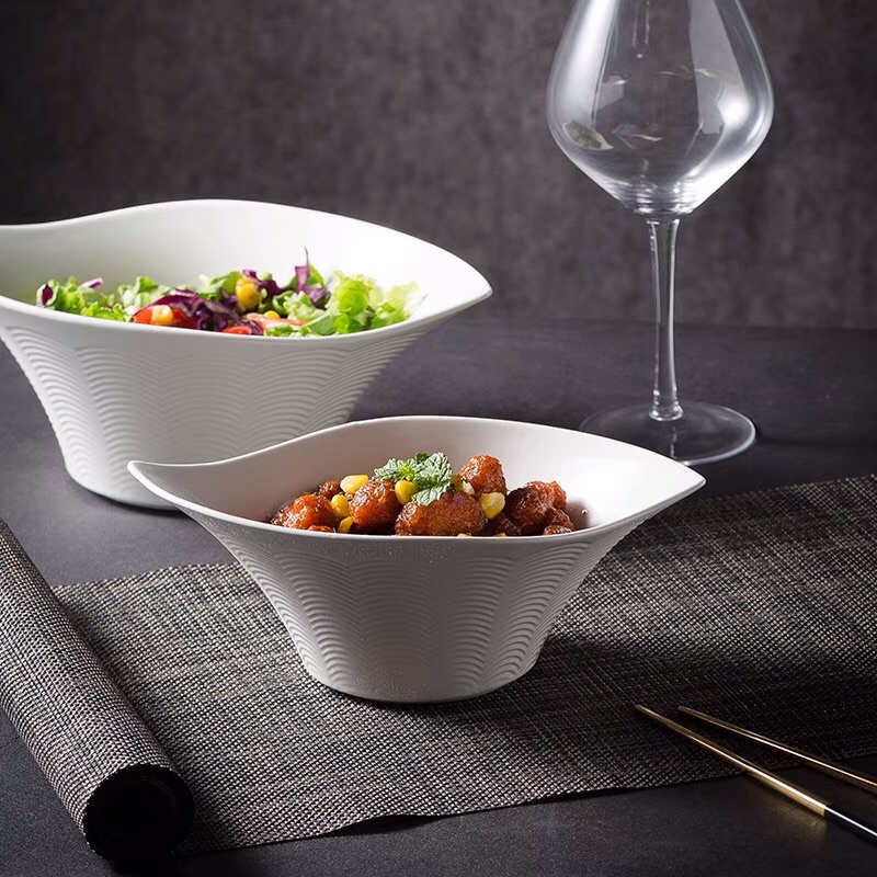 Tô sâu lòng đựng canh, soup sứ trắng phong cách Bắc Âu