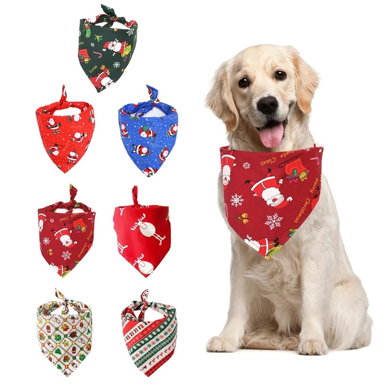 [Merry Christmas] Phụ Kiện Trang Trí Giáng Sinh Cho Thú Cưng Phong Cách Kerchief