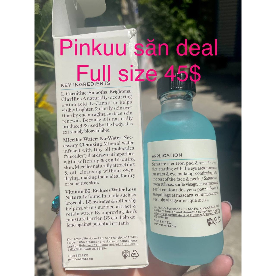 Perricone MD Nước tẩy trang 45$ dịu nhẹ cấp nước dịu da boxycharm