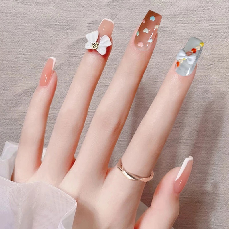 Miếng Dán Họa Tiết Trái Tim Tình Yêu 3D Nhiều Màu Sắc Dùng Để Trang Trí Móng