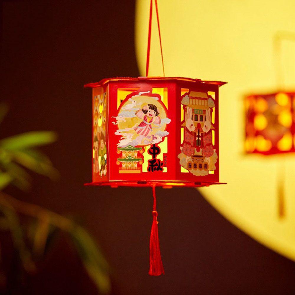 YIYU Lồng Đèn Không Dệt Hình Thỏ Dễ Thương Dùng Trang Trí Lễ Hội DIY