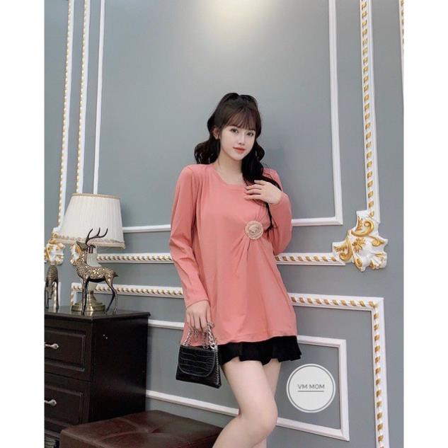 áo bầu cotton thời trang sang chảnh dành cho mẹ bầu☘hàng loại 1 chất đẹp ko bai Ko xù ko gião☘free size 43-68kg