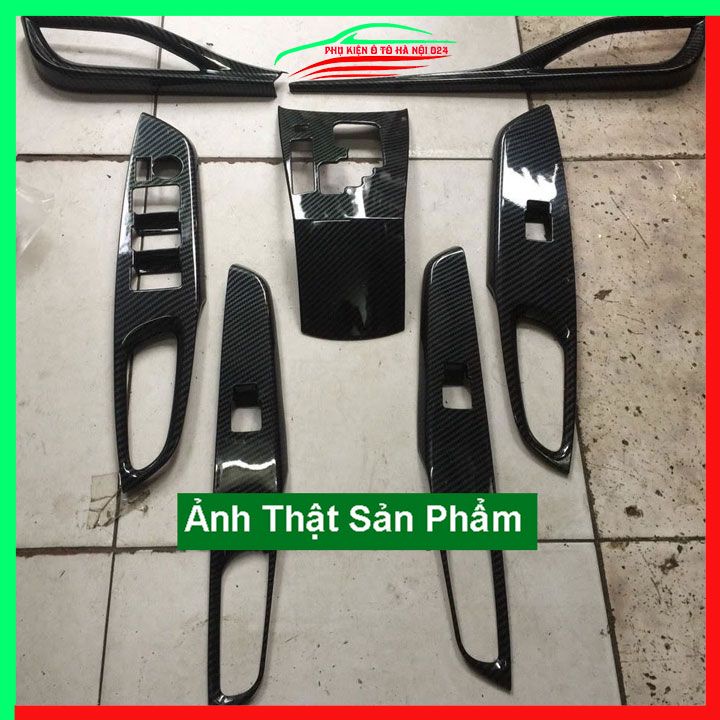 Ốp nội thất cho xe ô tô Vios 2019 2020 Vân Cacbon 7 Chi Tiết bảo vệ chống trầy xước và làm đẹp xe