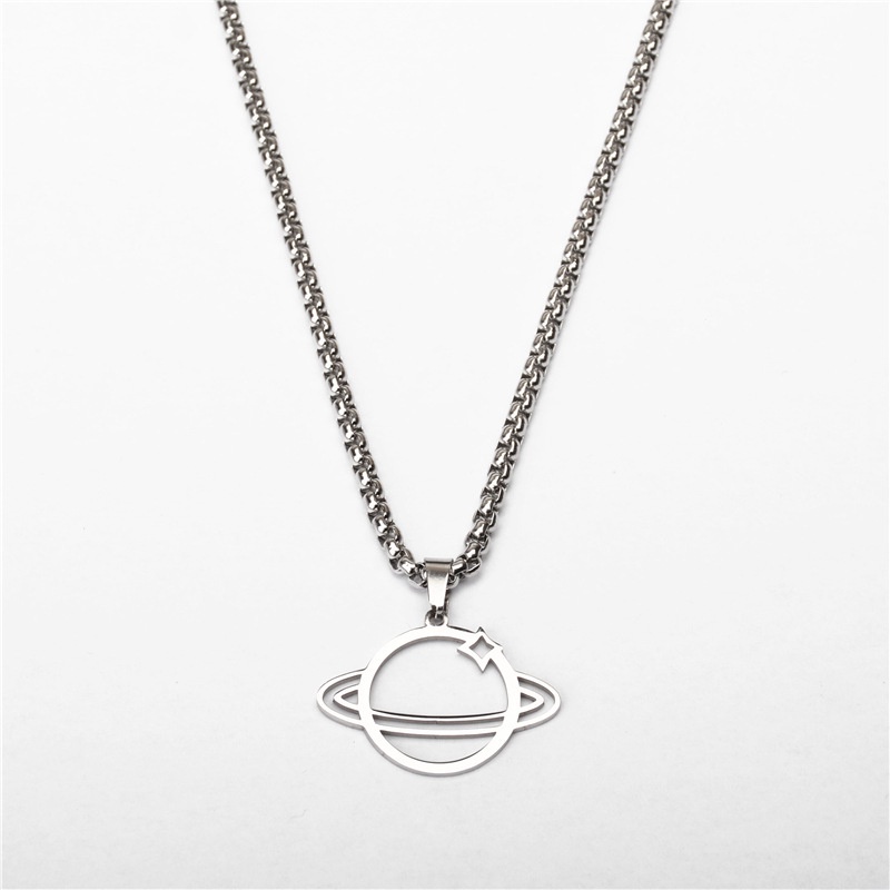 Vòng cổ Thép Titan Không Gỉ Mặt Hình Hành Tinh Phong Cách Hip Hop Thời Trang Unisex