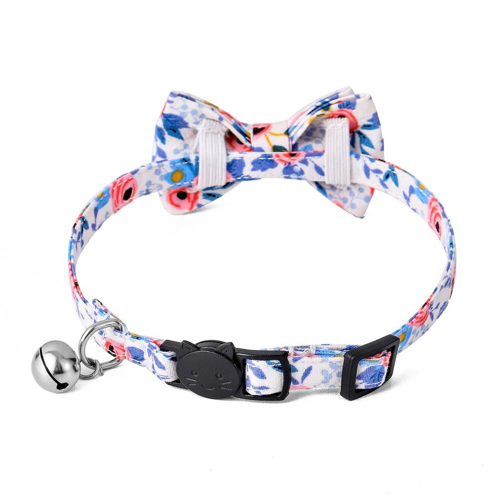 Vòng Cổ Thắt Nơ In Họa Tiết Hoa Tùy Chỉnh An Toàn Cho Mèo Cưng
