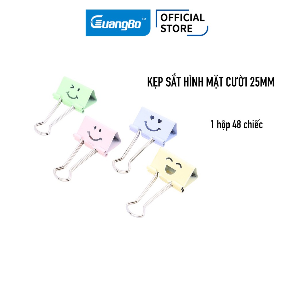 Kẹp sắt hình mặt cười 25mm (hộp 48 chiếc) Guangbo WX9407