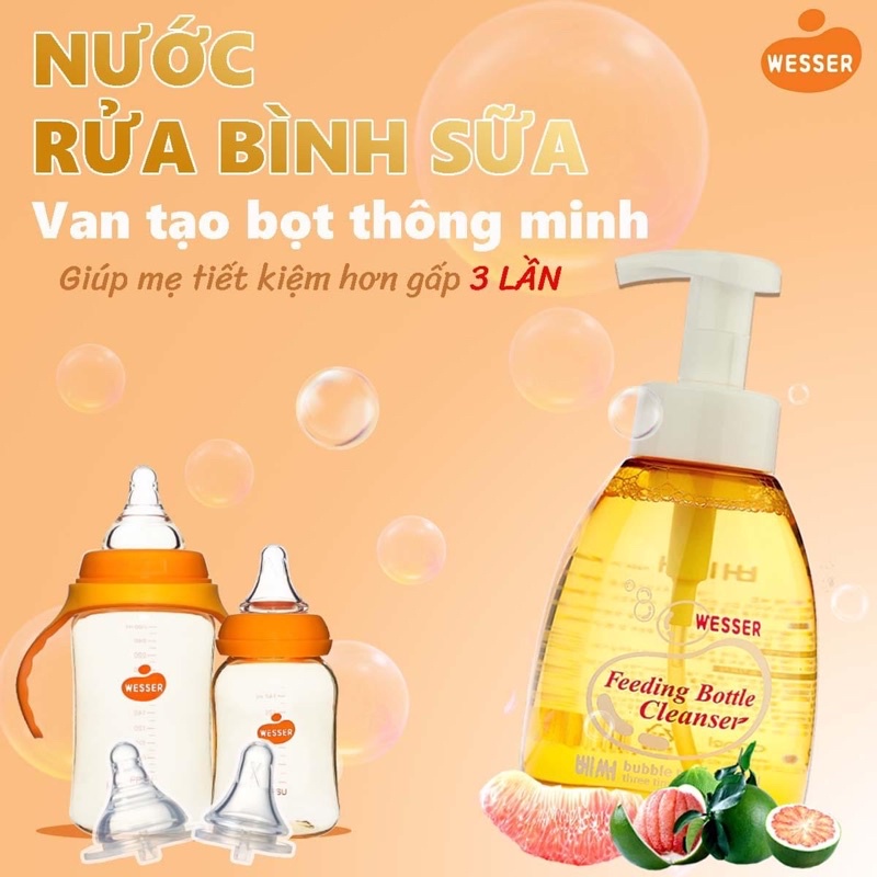 Nước rửa bình sữa Wesser Hàn Quốc