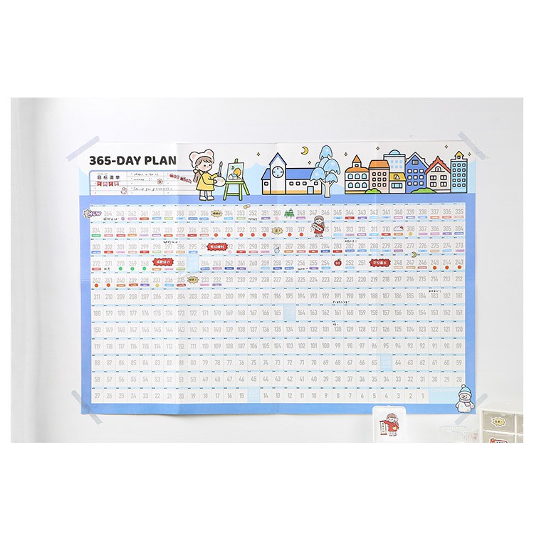 365 Day Plan dán tường kèm sticker trang trí độc đáo - MiuSua