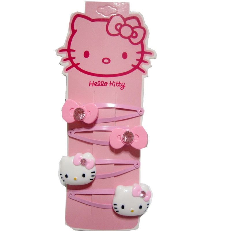 Set 4 kẹp tóc XIAODUOJIAJU hình mèo kitty dễ thương cho bé gái