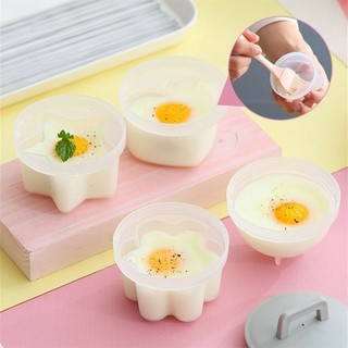 Khuôn hấp trứng, làm bánh cho bé (bộ 4 khuôn nhựa kèm chổi silicon quét dầu)