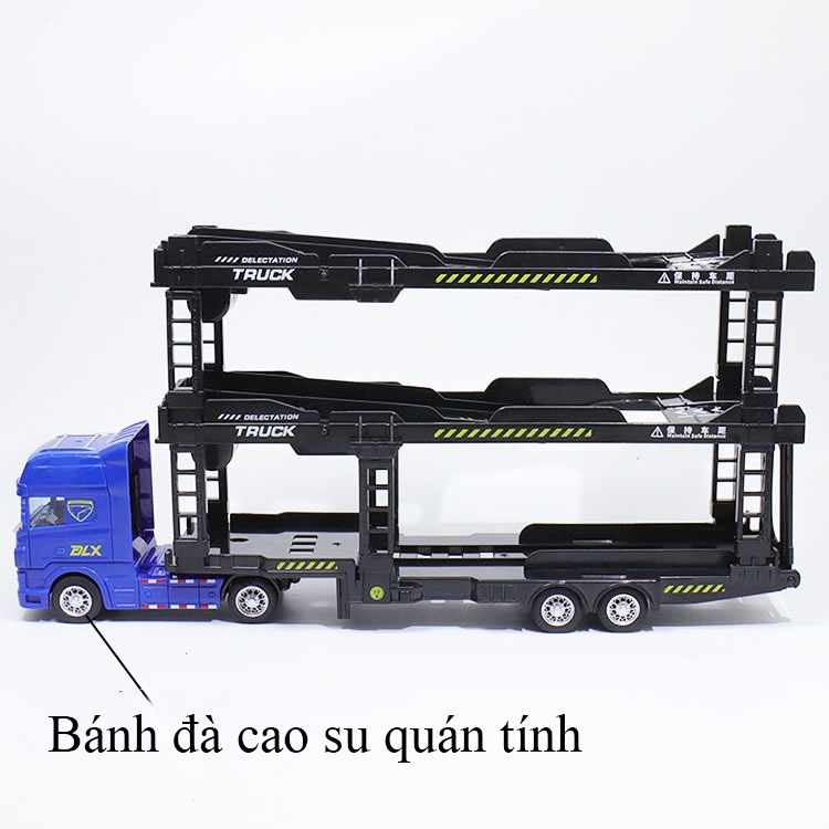 Đồ chơi mô hình xe đầu kéo ô tô 2 tầng sơ mi rơ moóc KAVY chạy đà quán tính