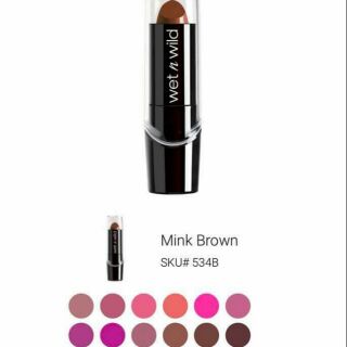[ CÓ SẴN ]Son thỏi Wet n Wild silk finish lipstick màu Mink Brown