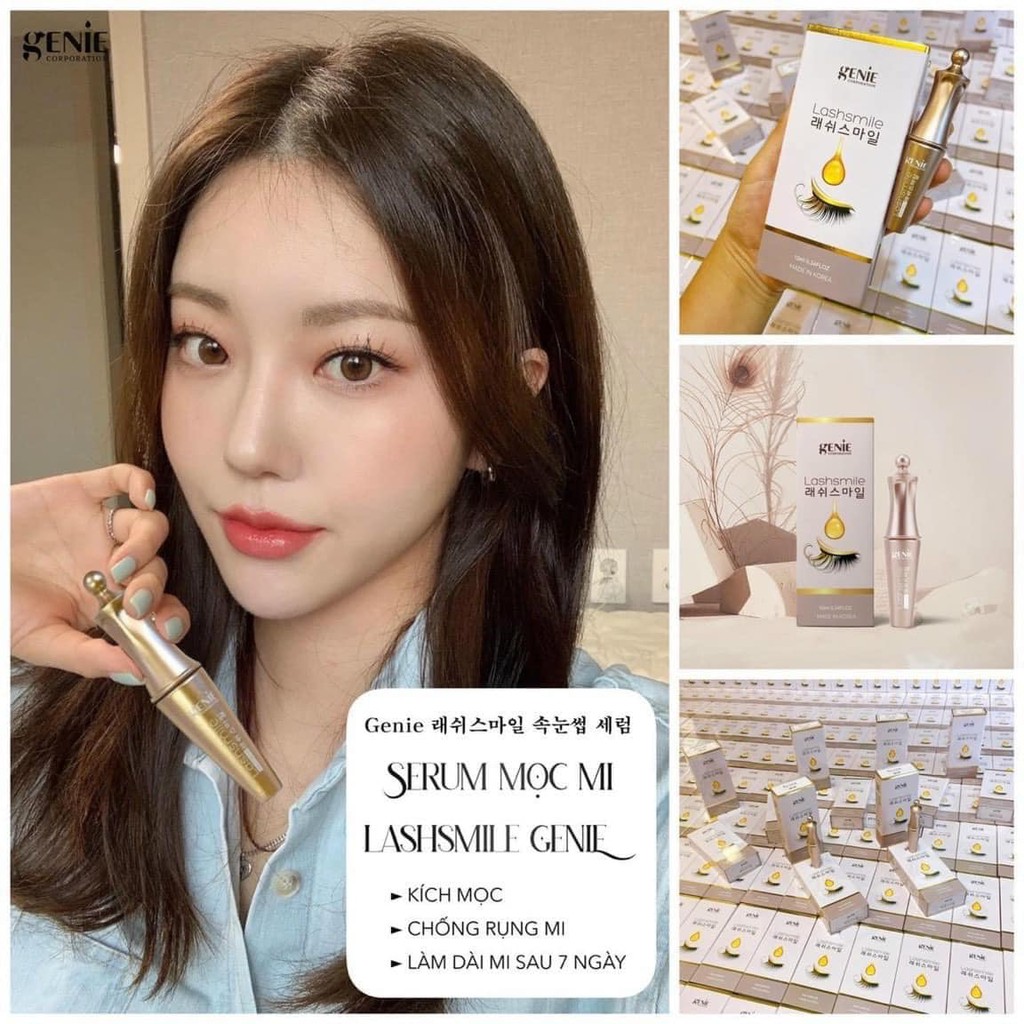 SERUM KÍCH MỌC MI LASHSMILE GENIE 10ML CHÍNH HÃNG - MI DÀI HIỆU QUẢ - 8919