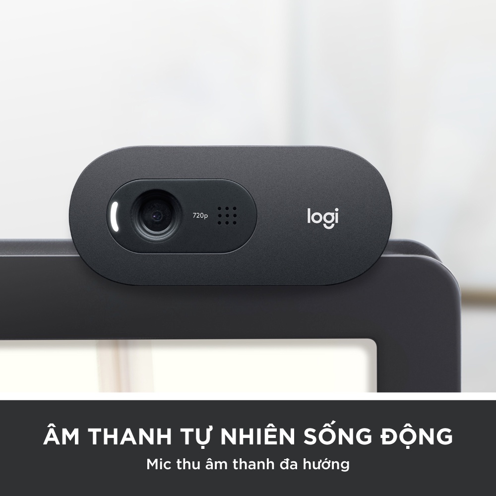 [Mã ELLOGIWL5 giảm 10% đơn 500K] Webcam Logitech C505 – 720p HD 30FPS Góc cam 60o, mic đa hướng giảm ồn, tự chỉnh sáng