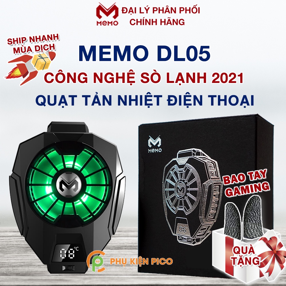 Quạt tản nhiệt điện thoại Memo DL05 tản sò lạnh có màn hình led đo nhiệt độ và đèn RGB siêu đẹp