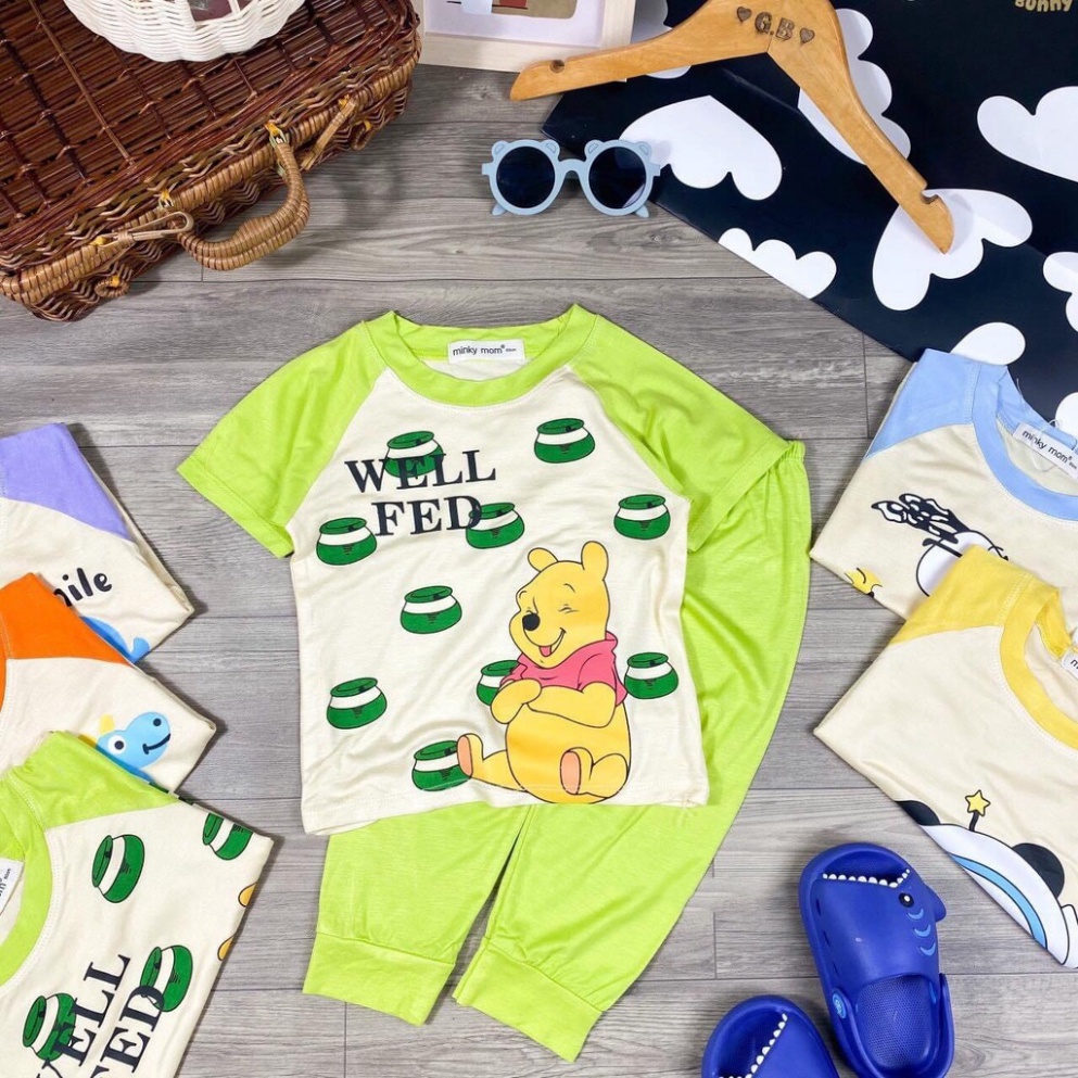 Bộ quần áo trẻ em Minky Mom Snoopy tay cộc quần dài cho bé chất thun lạnh siêu mềm mịn mát