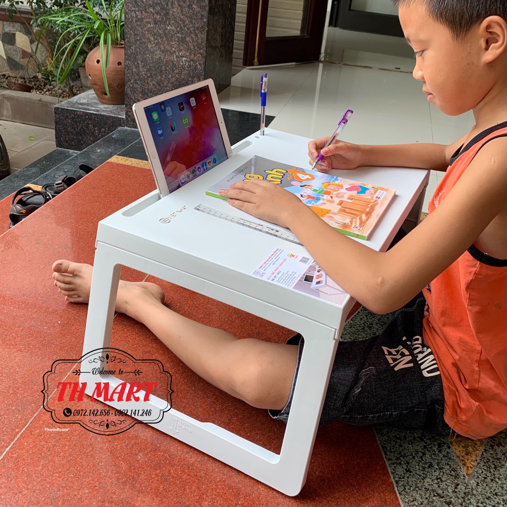 ❤XẢ LỖ❤️ bàn nhựa gấp ngọn, bàn học cho bé thông minh có khe cắm ipad - hàng chính hãng Việt Nhật Plastic