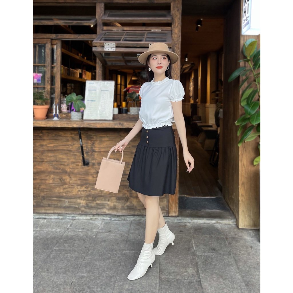 MINX - Chân Váy Front Button A-line Skirt