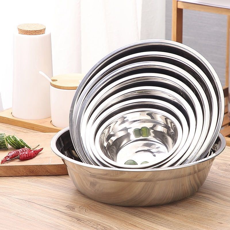 Bát inox canh gia đình rau dày đánh trứng nồi nhỏ canteen công trường xây dựng ăn cơm niêu <