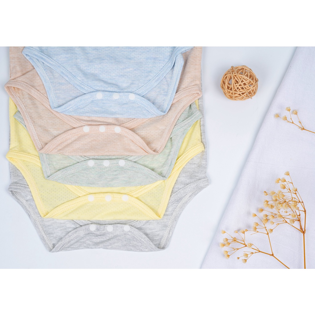 Body chip cộc tay màu trơn Arich newborn-18 tháng