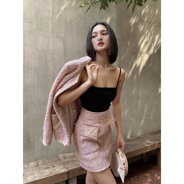 WHITELAZZ | Set áo blazer chân váy - Fiona Tweed Set
