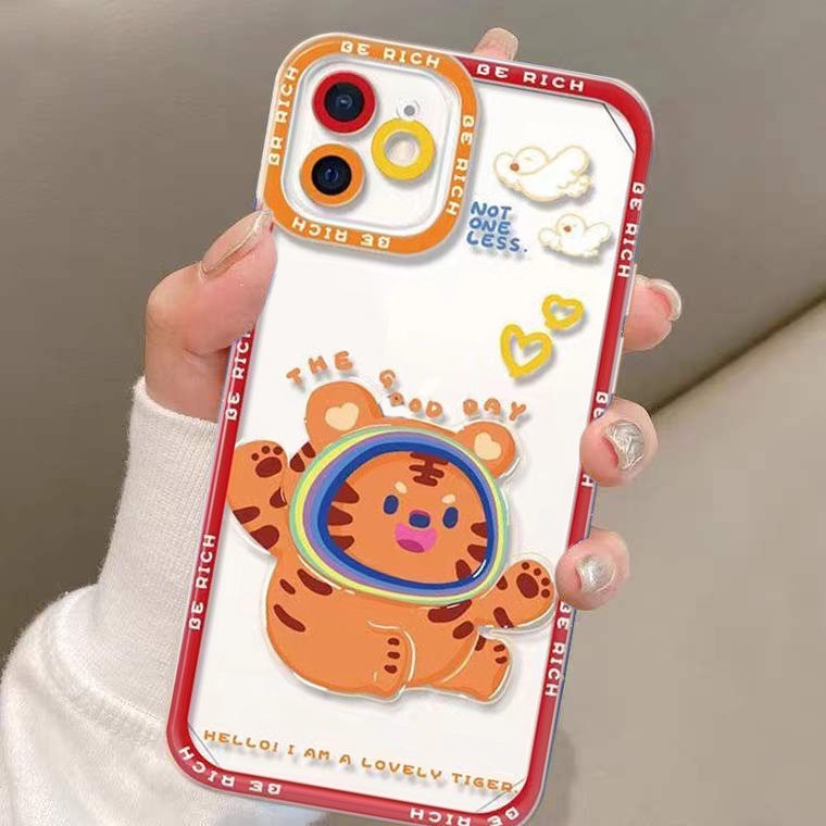 Ốp Điện Thoại Silicon TPU Mềm Trong Suốt Hình Hổ Cho Iphone 13 12 Mini 11 10 Pro XS Max X XR 8 7 6 6S Plus SE 2020