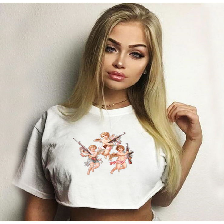 Áo Thun Nữ Cộc Tay In Chữ