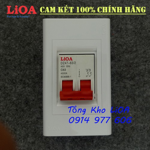 Combo cầu dao tự động APTOMAT chống quá tải và ngắn mạch LiOA loại 2 cực - Lắp âm tường