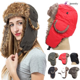 Mũ Trùm Đầu Phối Lông Thú Giữ Ấm Mùa Đông Phong Cách Nga
