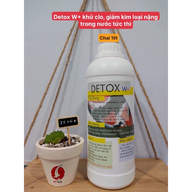 Detox W+ khử clo trong nước máy, giảm kim loại nặng trong nước giếng - chai 1lit