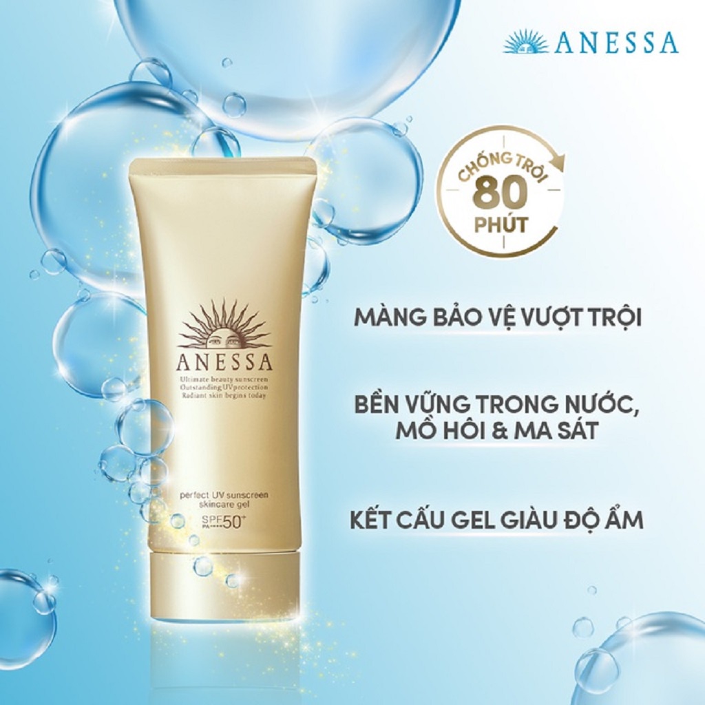 [Mã COSGLORIAT4 -8% đơn 250K] Gel chống nắng Anessa Perfect UV Sunscreen Skincare Gel 90g