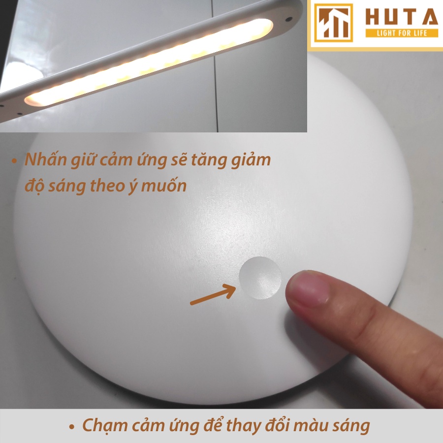 Đèn Bàn Làm Việc Cao Cấp, Tăng Giảm Màu Sắc, Ánh Sáng, Bóng Led, Pin Sạc Tích Điện, Dùng Làm Đèn Học - HUTA LV2