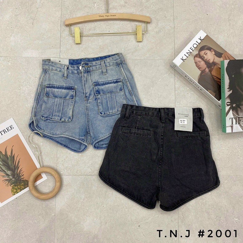 Quần shorts bò túi hộp