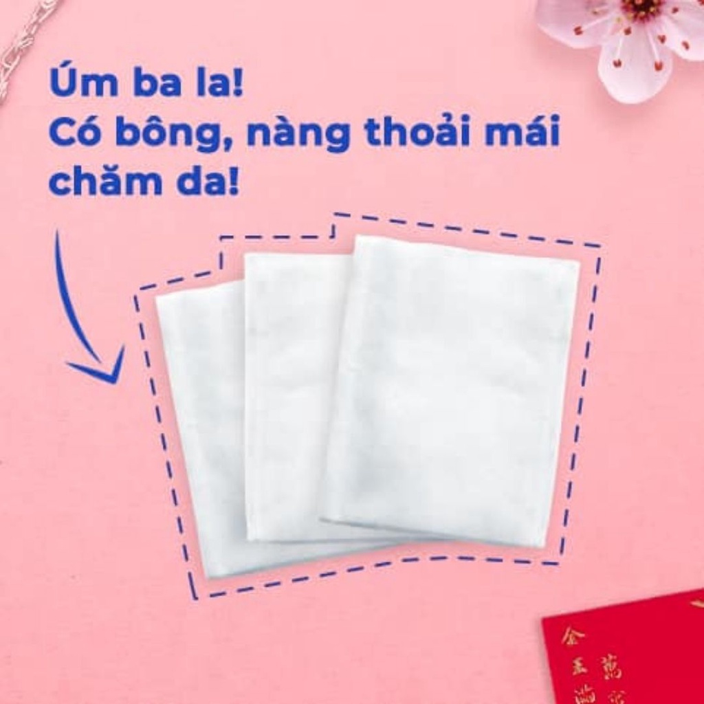 bông tẩy trang 3in1 bạch tuyết mềm mịn 100% bông xơ tự nhiên 120 miếng