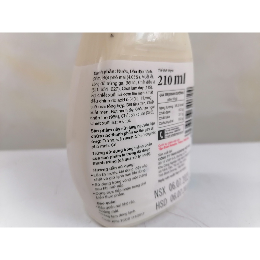 [Chai 210ml] XỐT PHÔ MAI [VN] KEWPIE Dressing Caesar