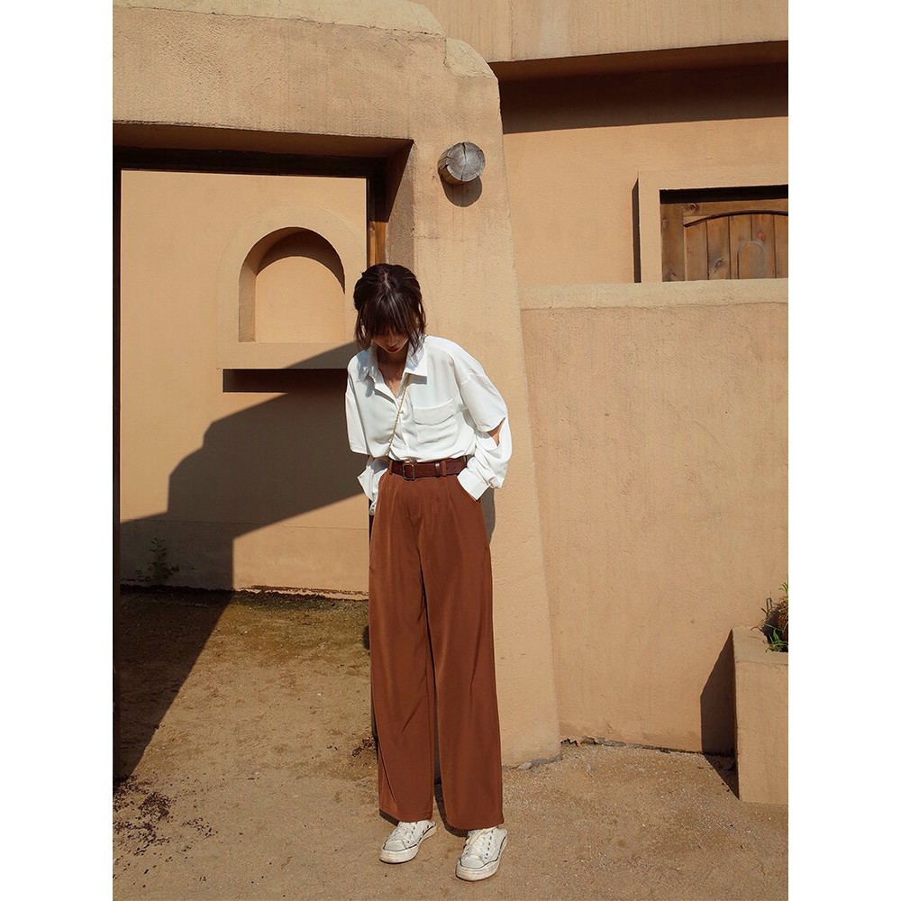 Quần tây ống rộng phong cách retro | BigBuy360 - bigbuy360.vn