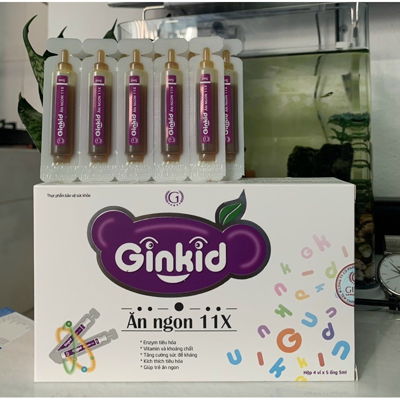 Ginkid Ăn ngon 11X cải thiện chức năng tiêu hóa cho trẻ hết biếng ăn hộp 20 ống