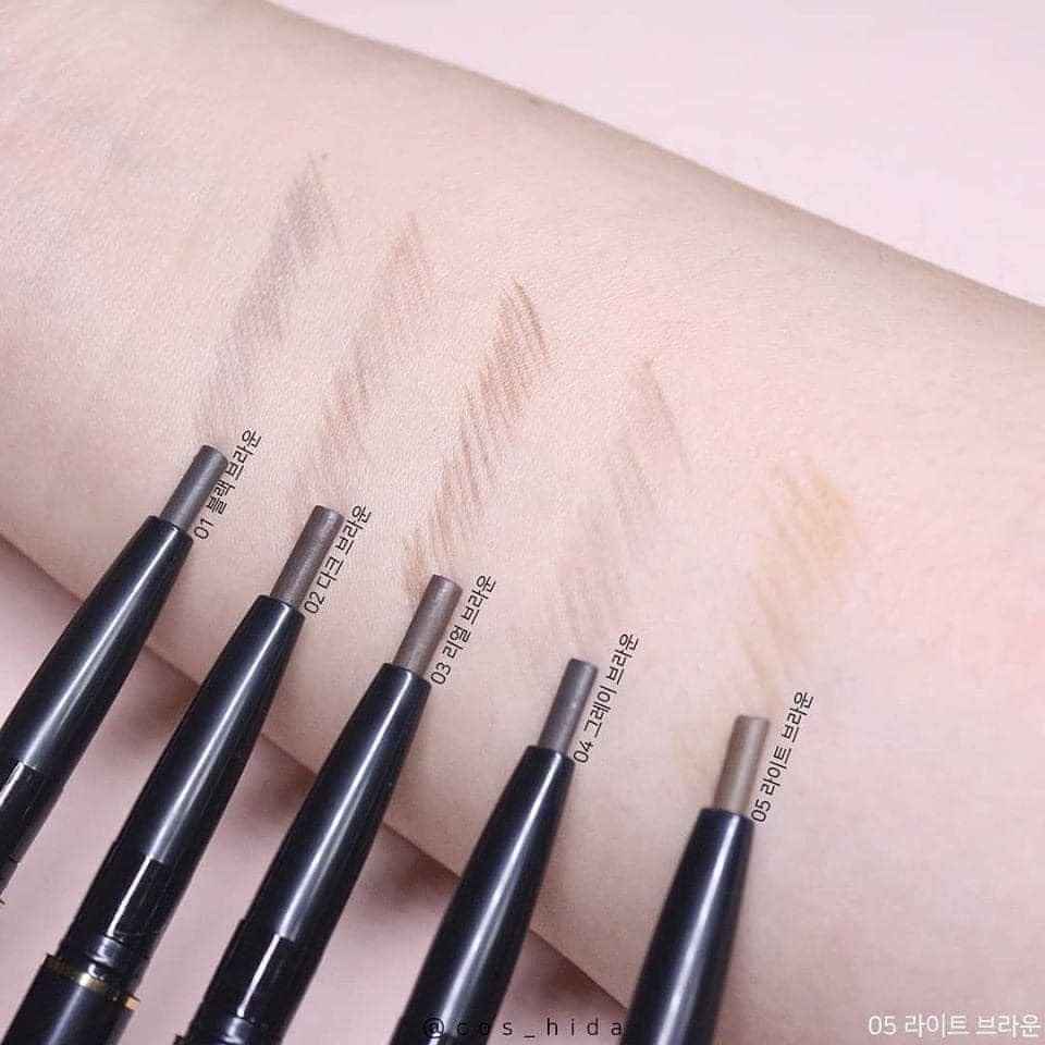 ĐỦ MÀU - Bút Chì Kẻ Mày Karadium Flat Eyebrown Pencil 2 Đầu Chống Nước, Vẩy Sợi Hàn Quốc